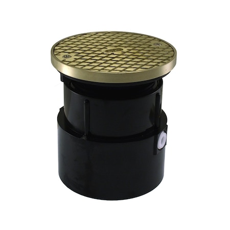 Jones Stephens 4in ABS Over Pipe Fit Base Cleanout with 3-1/2in Plastic Spud and 5in Nickel Bronze Cover with Ring C59215